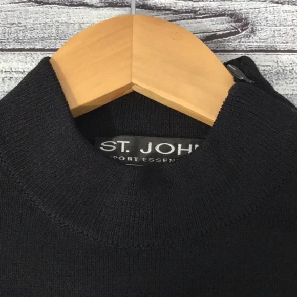 Vintage new St. John Sport mock neck knit boxy embroidered cropped sweatshirt - Picture 8 of 16